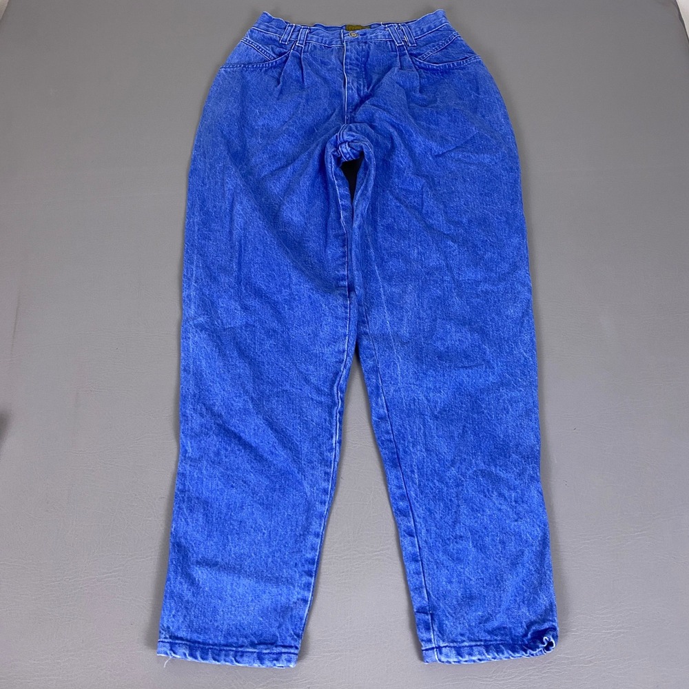 Jaclyn Smith Vintage 90s Jeans‎ Size 13/14 High Rise Pleated Mom Blue Cotton USA